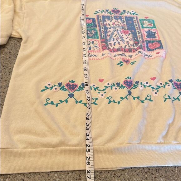 ACT III Vintage Puff Print Mock Neck Cat Cottagecore Sweatshirt - Picture 7 of 9